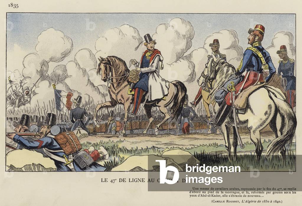 Le 47e De Ligne Au Combat Du Sig, 1835 (colour litho)