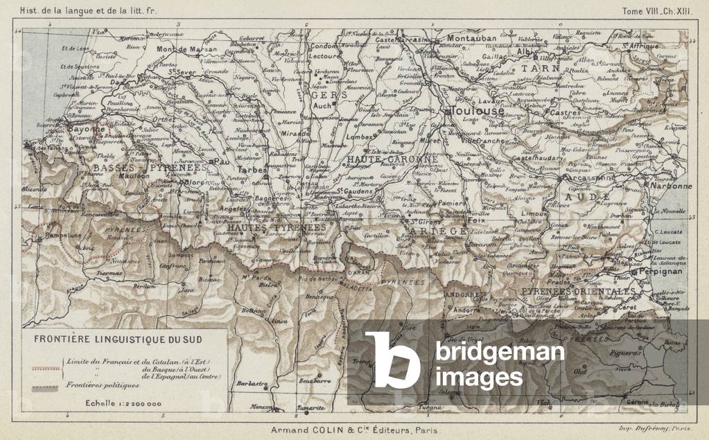 Frontiere Linguistique du Sud (colour litho)