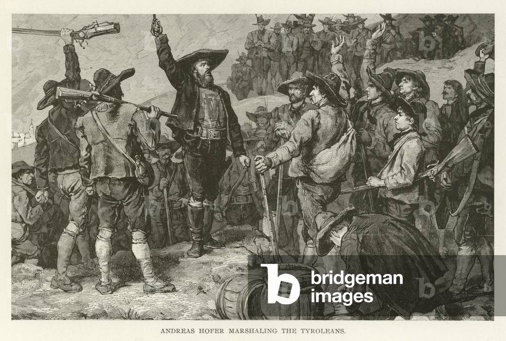 Andreas Hofer marshaling the Tyroleans (engraving)