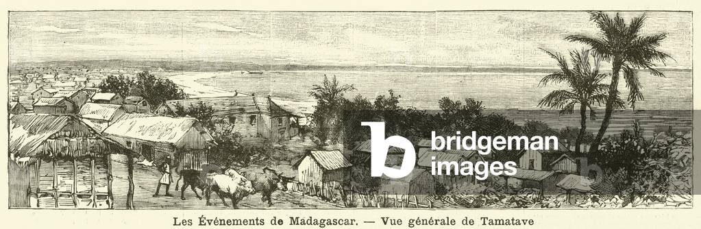 View of Toamasina, Madagascar (engraving)