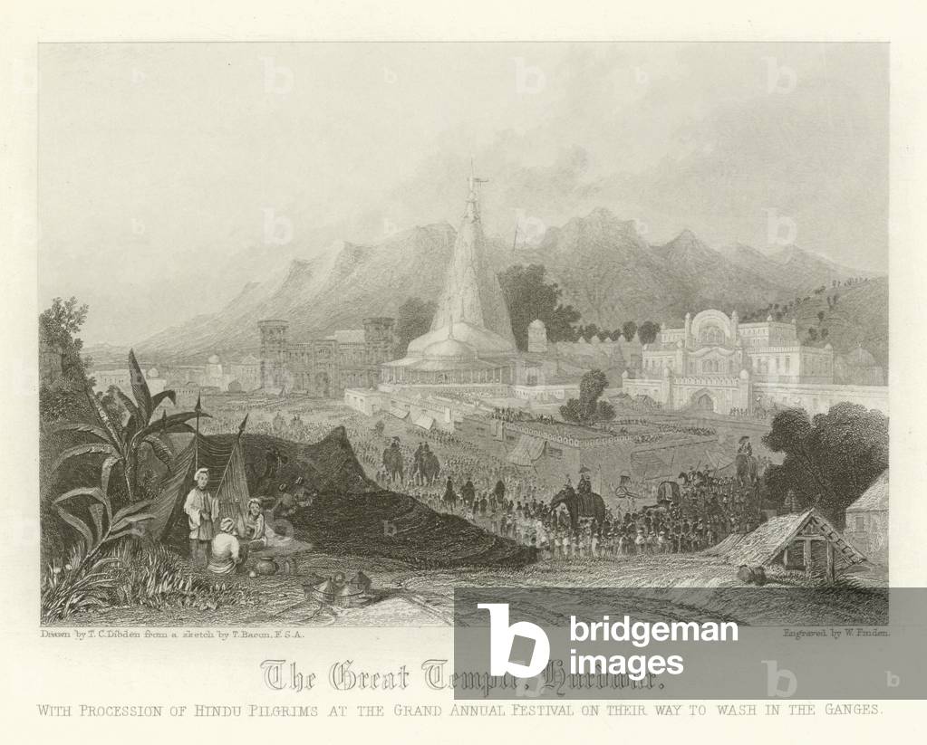 The Great Temple, Hurdwar, India (engraving)
