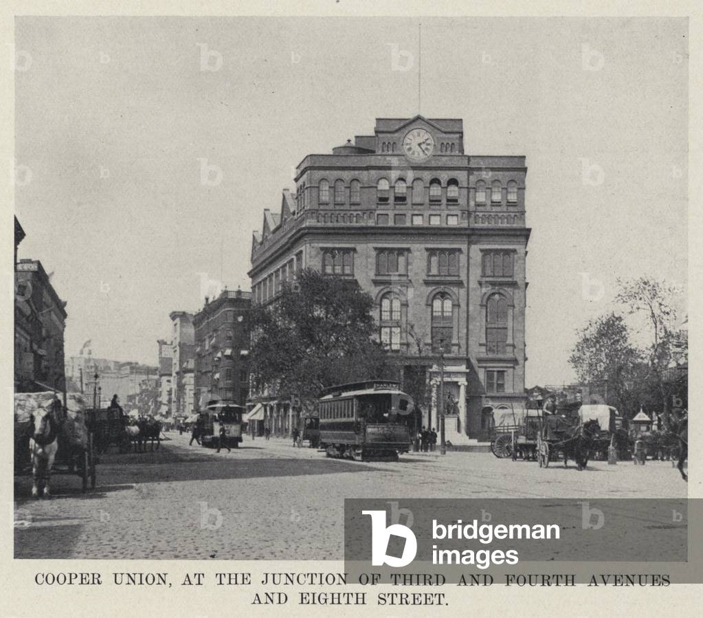 Cooper Union, at the Junction of Third and Fourth Avenues and Eighth Street (b/w photo)