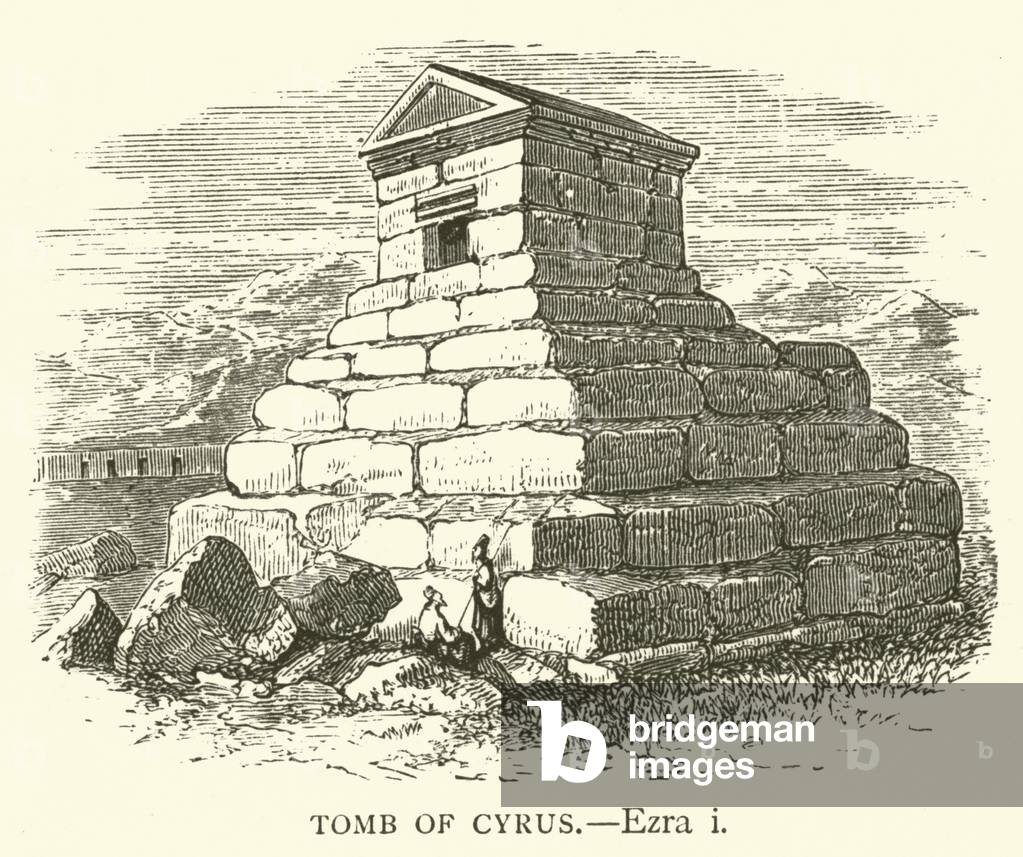 Tomb of Cyrus, Ezra, i (engraving)