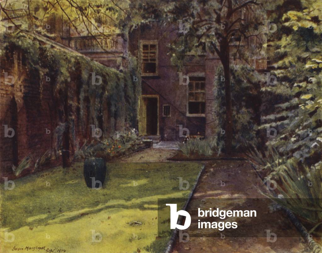 Carlyle House, View of Garden and House (colour litho)