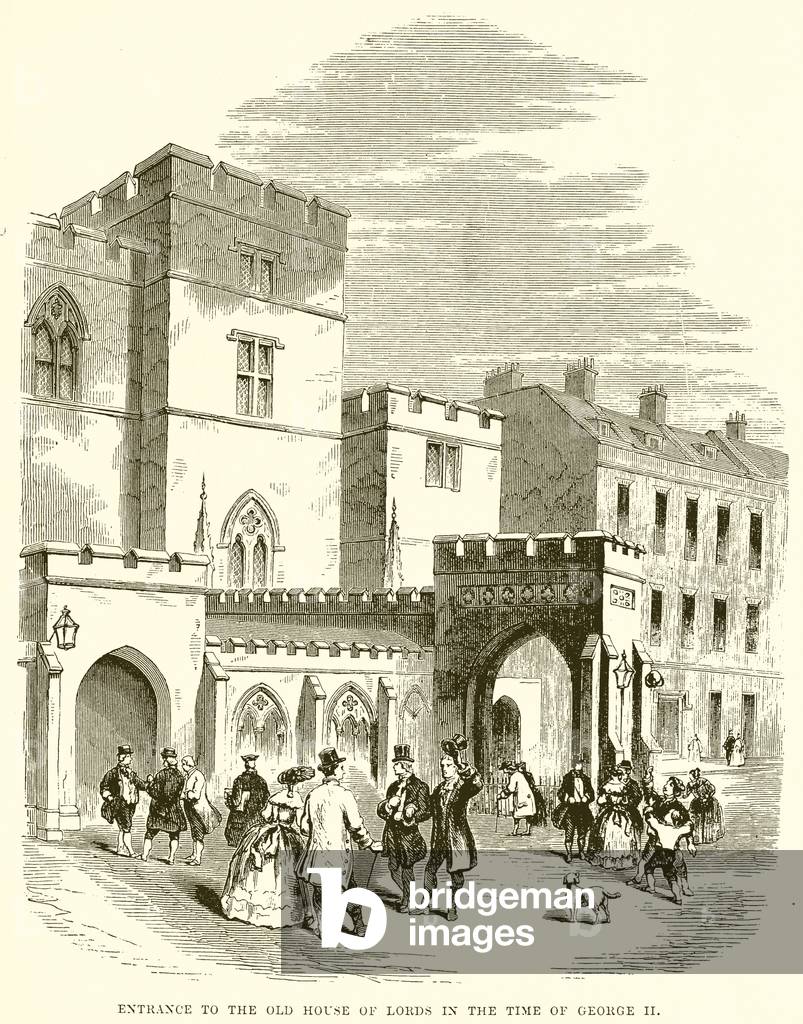 Entrance to the Old House of Lords in the Time of George II (engraving)