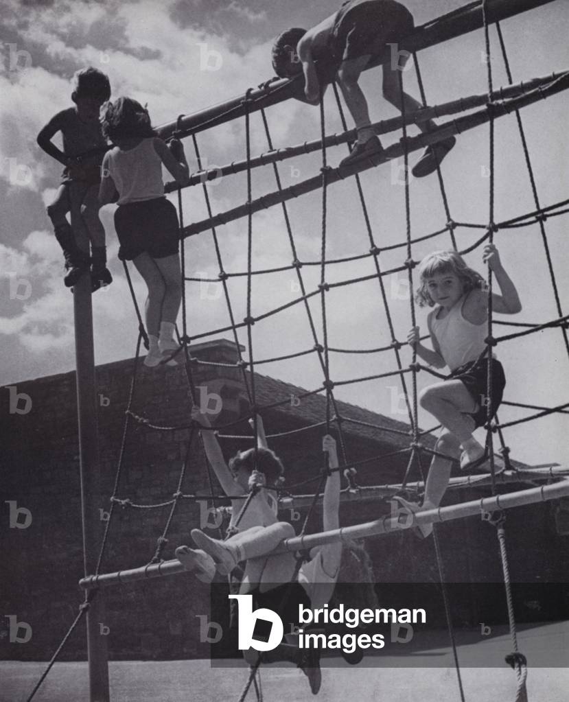 Physical Education in the Primary School (b/w photo)