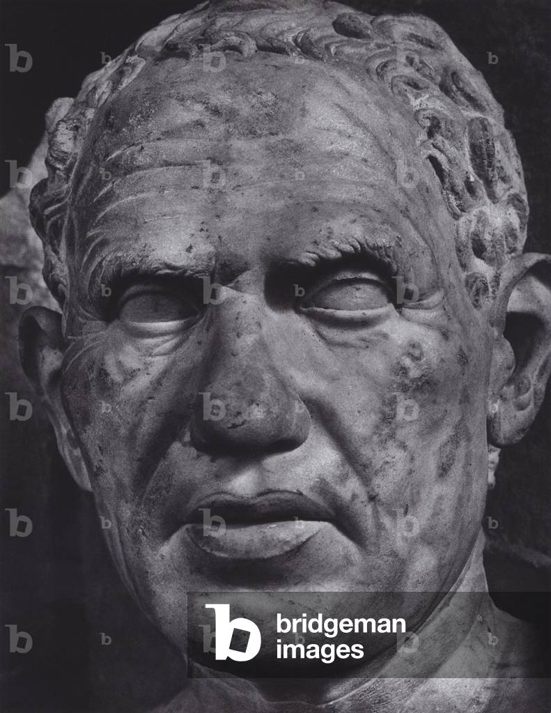 Roman Portraits: Male Portrait from the Sepulchral Monument of the Haterii (b/w photo)