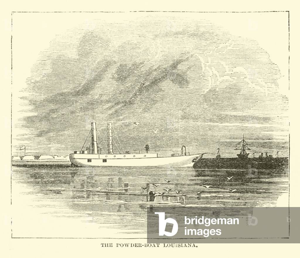 The Powder-boat Louisiana, December 1864 (engraving)