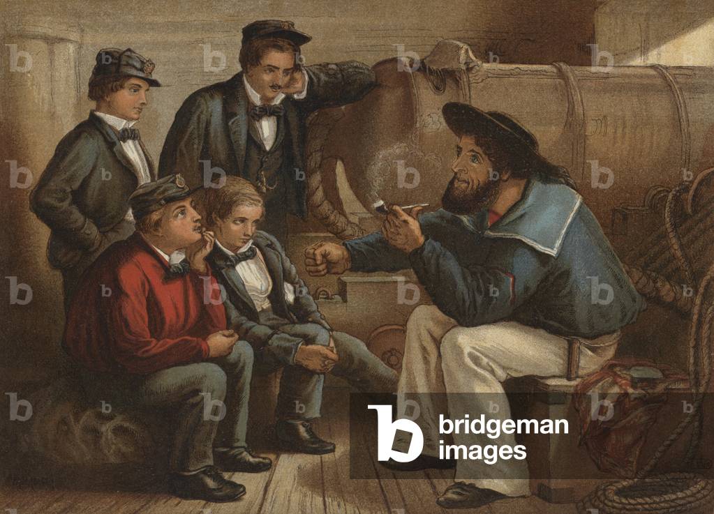 An Old Sailor's Yarn (chromolitho)