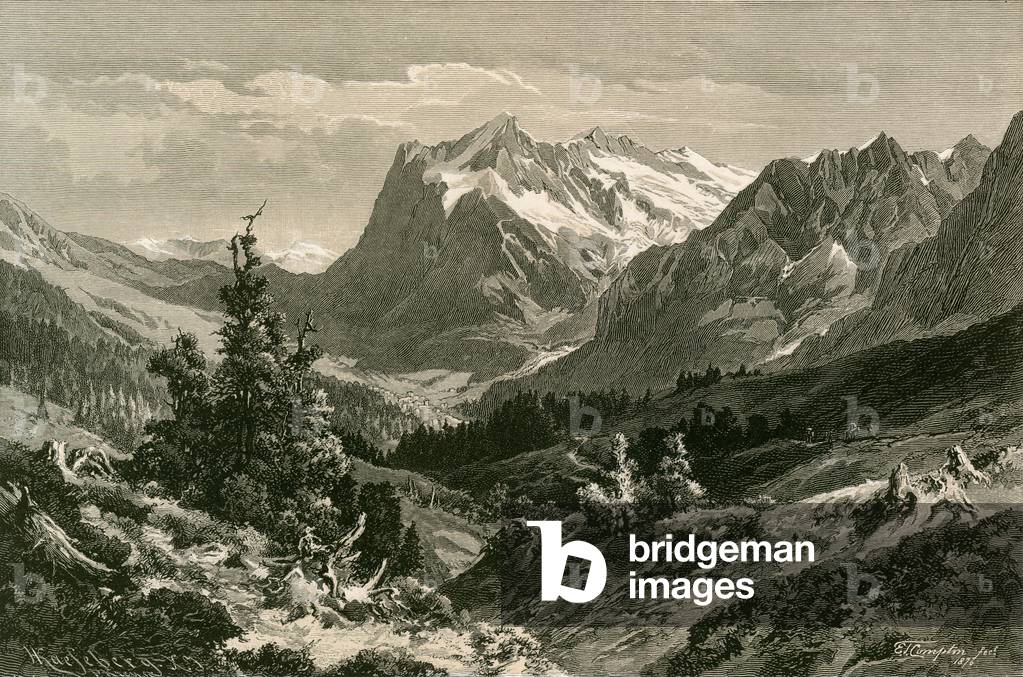 Near Grindelwald, Bernese Oberland (engraving)