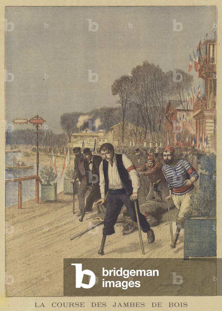 Amputees' race (colour litho)