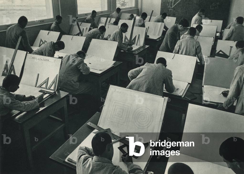 Turkey: Ankara'da yapi mektebi, The School of Construction at Ankara (b/w photo)