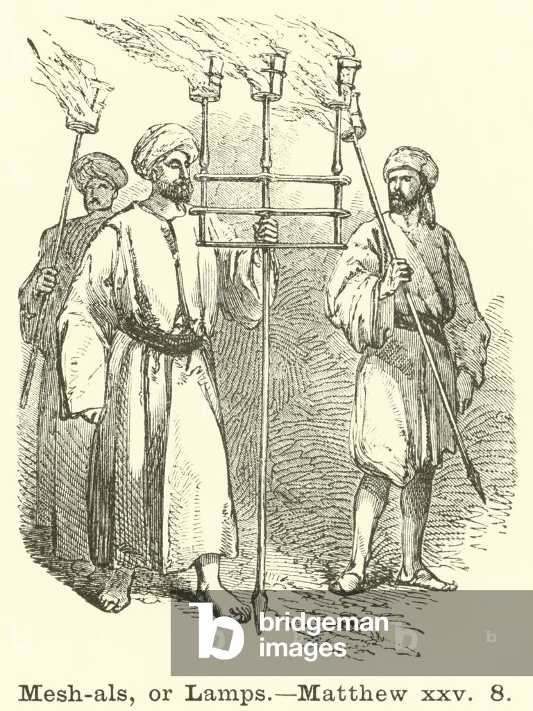 Mesh-als, or Lamps, Matthew, xxv, 8 (engraving)