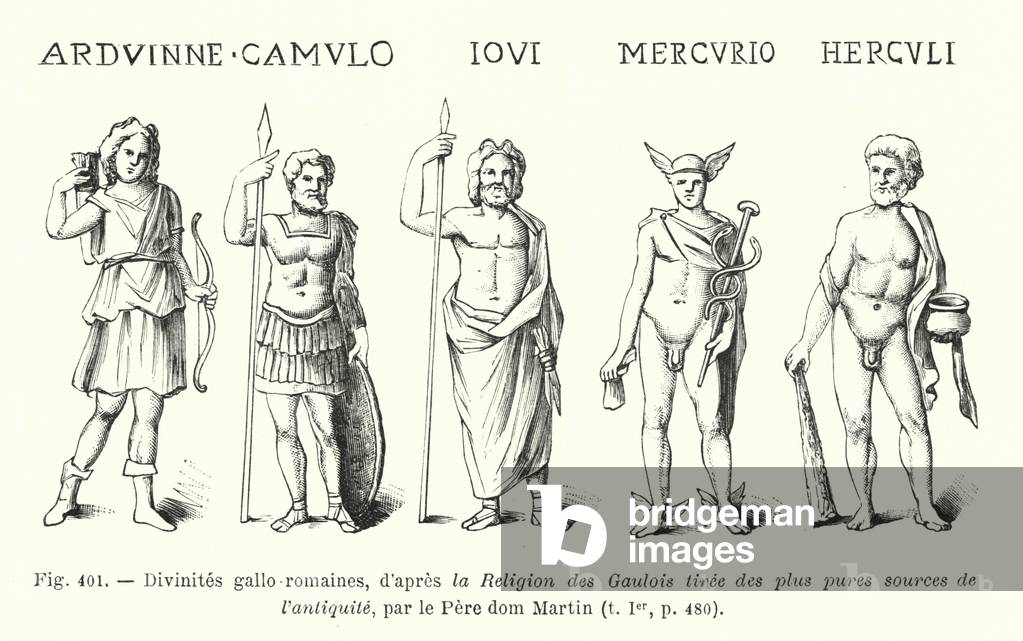 Divinites gallo-romaines, d'apres la Religion des Gaulois tiree des plus pures sources de l'antiquite, par le Pere dom Martin (engraving)