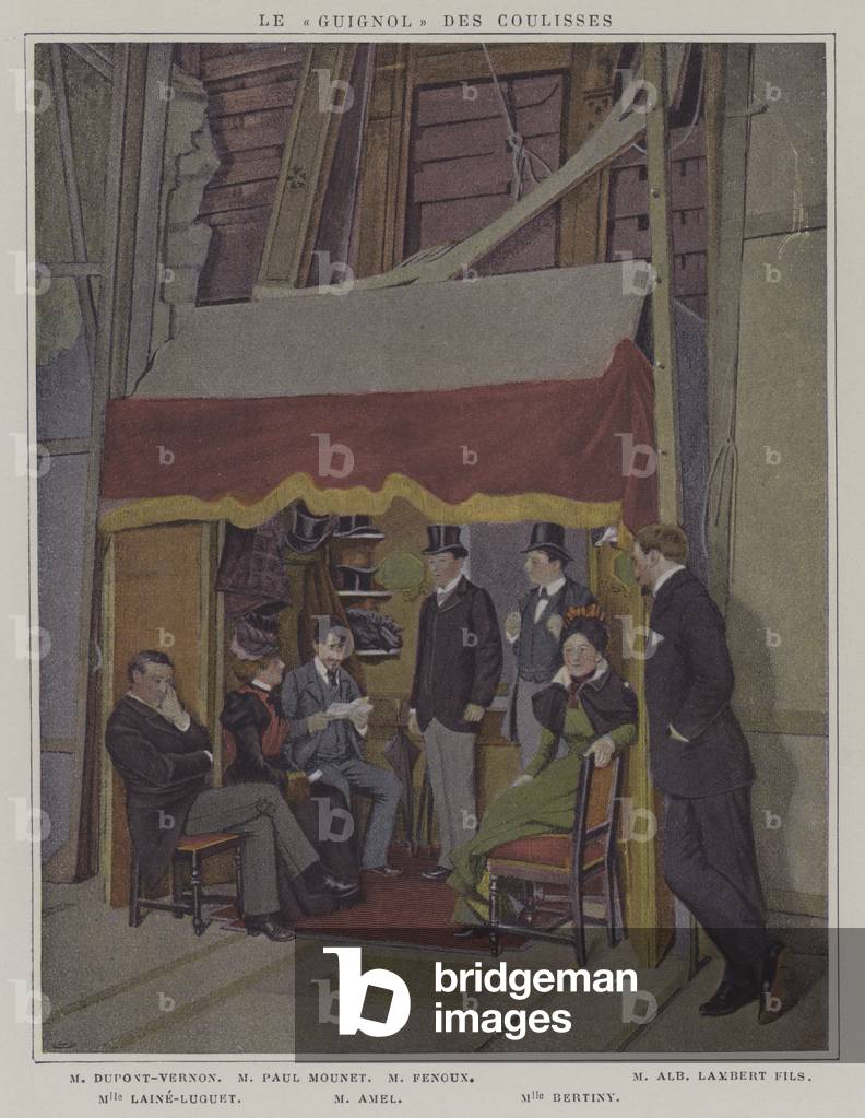 Actors in the wings at the Comedie-Francaise (colour photo)