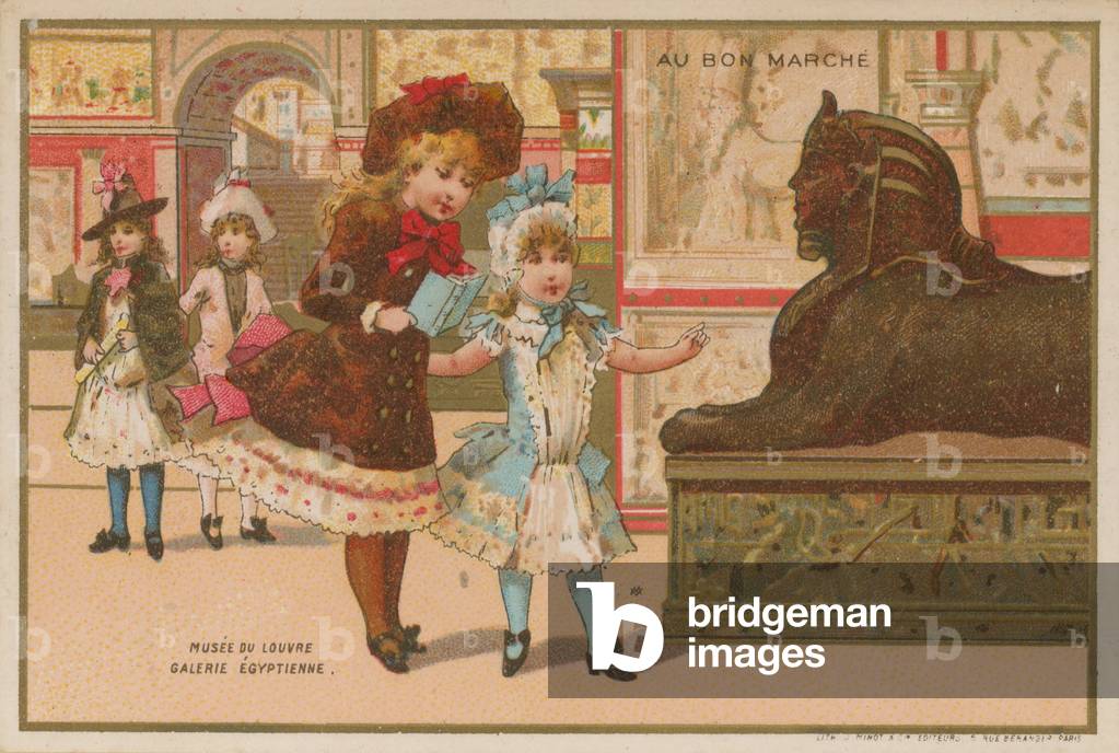 Egyptian Gallery, Musee du Louvre, Paris (chromolitho)