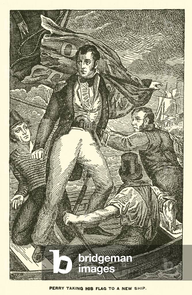 Perry taking his Flag to a New Ship (engraving)