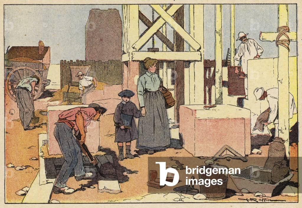 Le Macon, The Mason (colour litho)