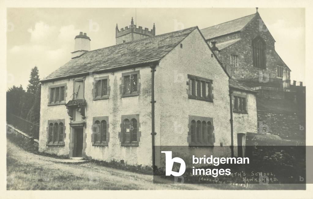 Wordsworth's School, Hawkshead (b/w photo)