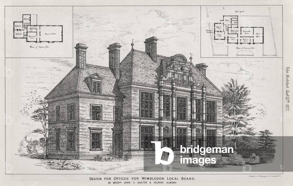 Design for Offices for Wimbledon Local Board (engraving)