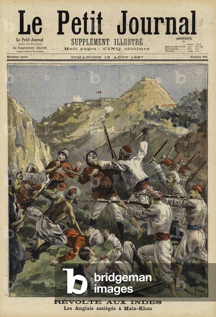 Siege of Malakand, India, 1897 (colour litho)