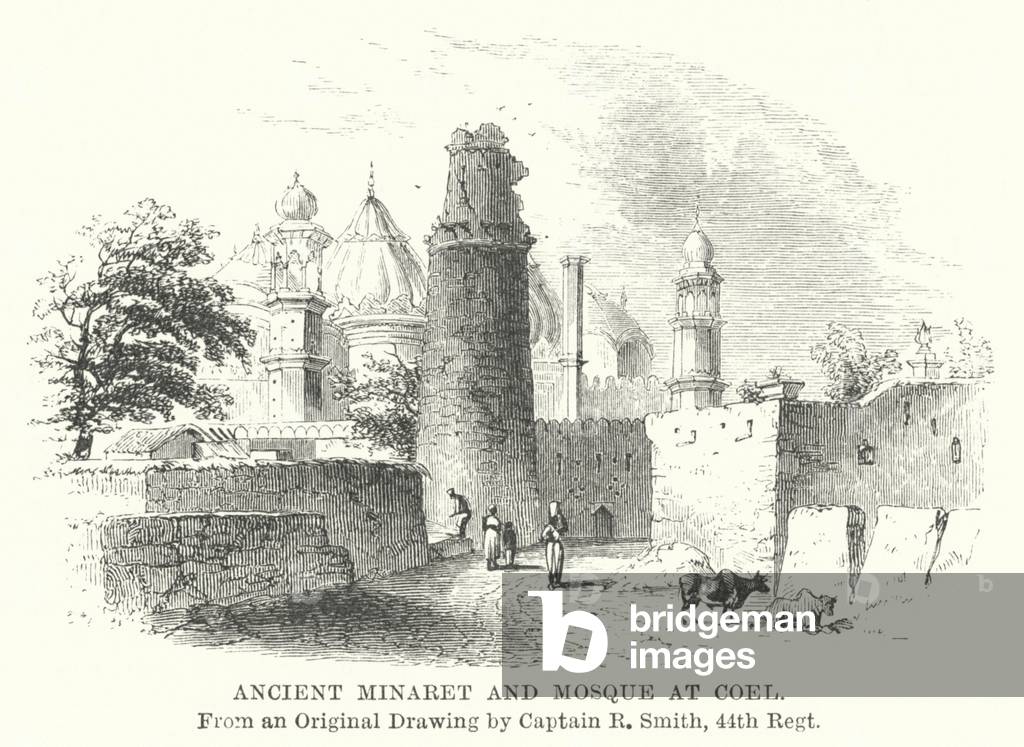 Ancient Minaret and Mosque at Coel (engraving)