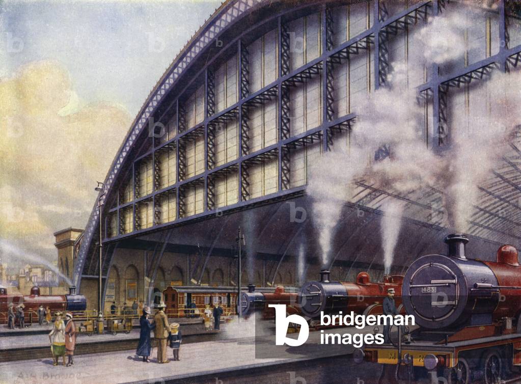One of the largest stations in Britain (litho)