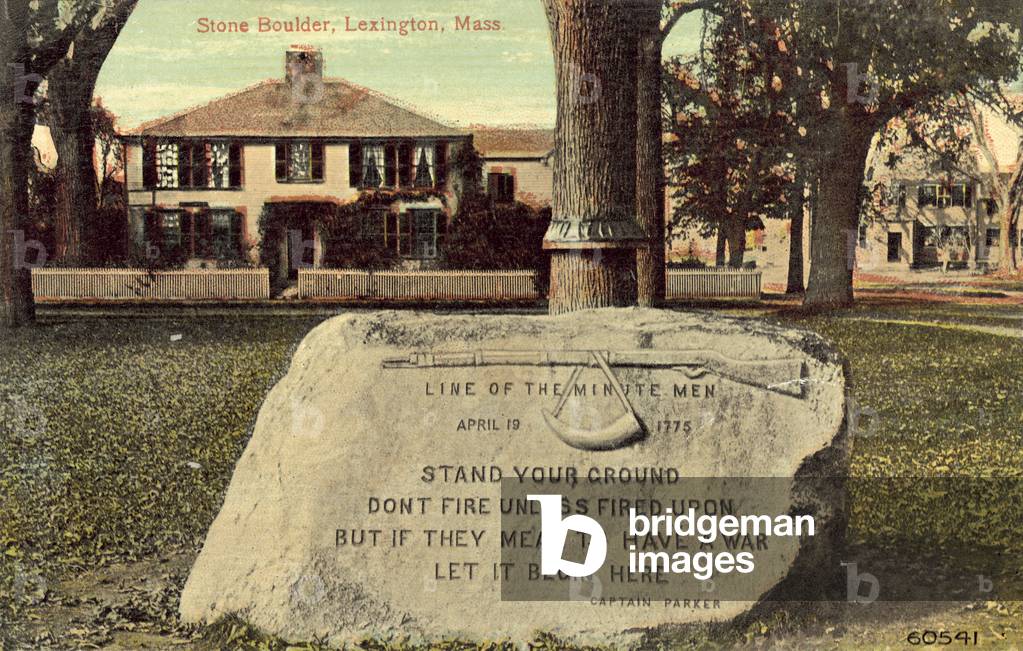 Stone Boulder, Lexington, Massachusetts (colour photo)
