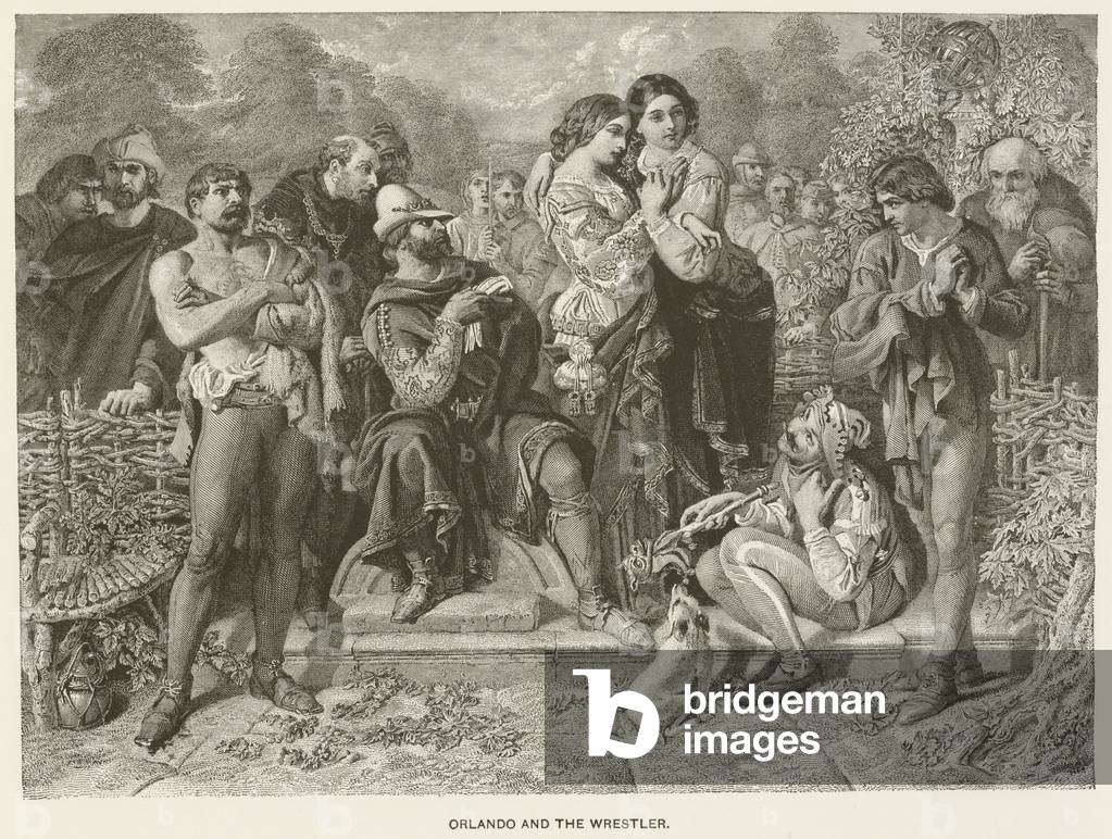 Orlando and the wrestler (engraving)