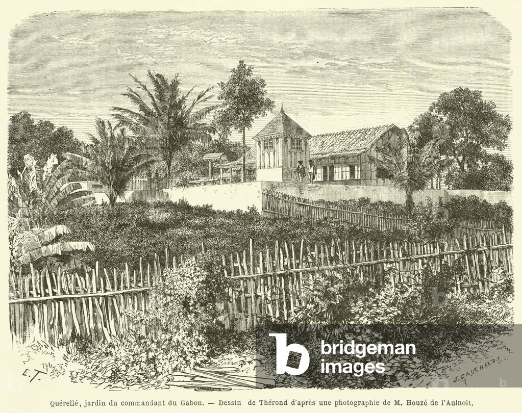 Querelle, jardin du commandant du Gabon (engraving)