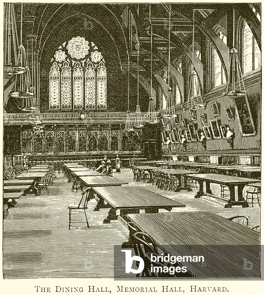 The Dining Hall, Memorial Hall, Harvard (engraving)