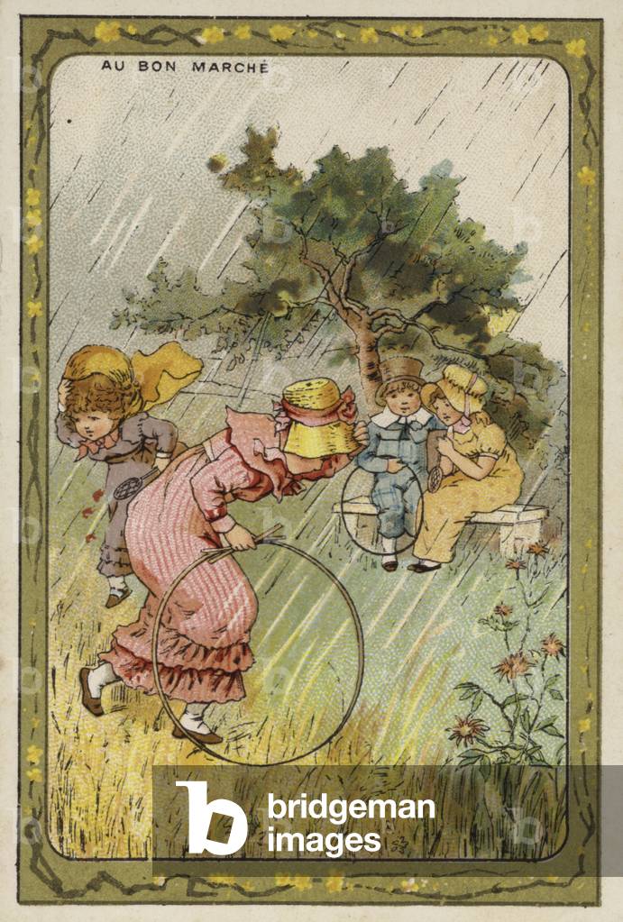 Caught out in the rain (chromolitho)