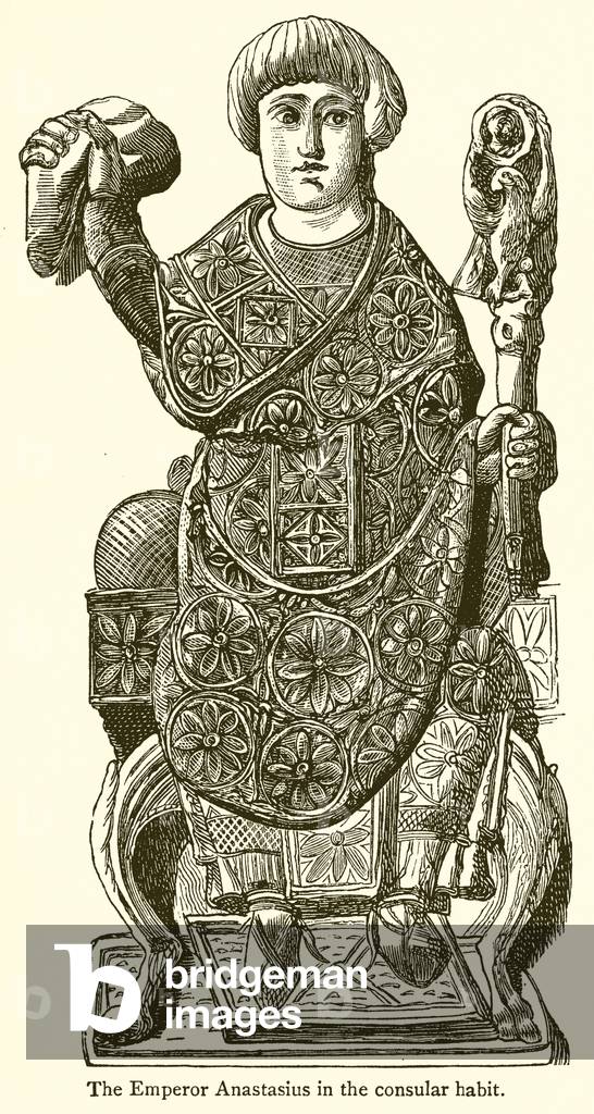 The Emperor Anastasius in the Consular Habit (engraving)