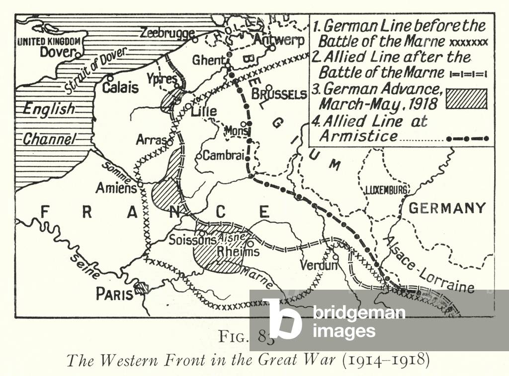 The Western Front in the Great War, 1914-1918 (litho)