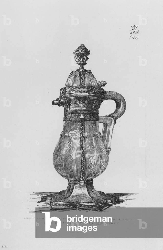 Victoria And Albert Museum: Cruet in rock-crystal and silver-gilt, French about 1340-50 (engraving)