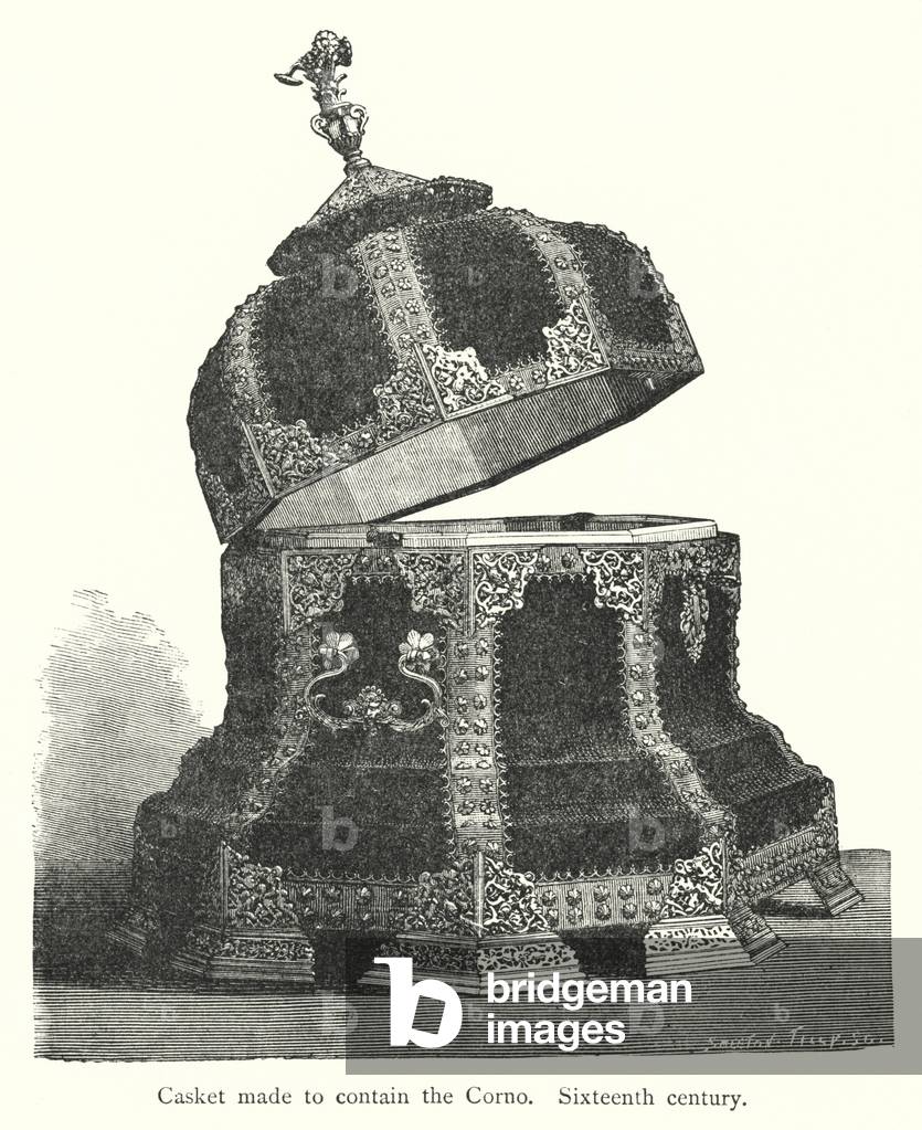 Casket made to contain the Corno, Sixteenth century (engraving)