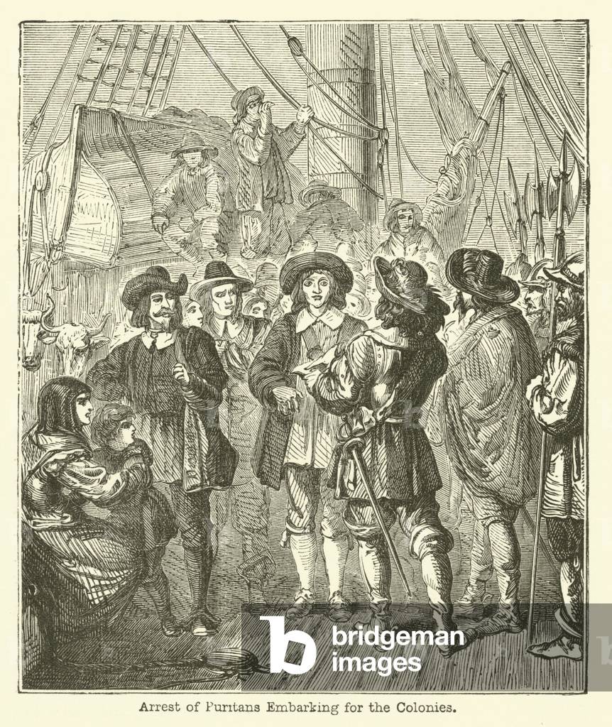 Arrest of Puritans Embarking for the Colonies (engraving)