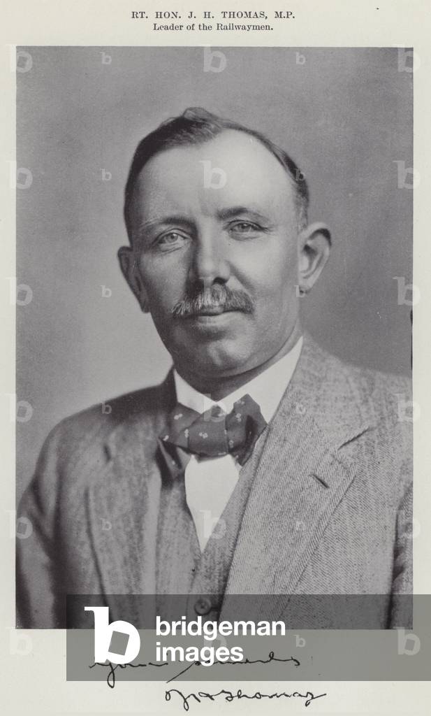 Right Honourable J H Thomas, MP, Leader of the Railwaymen (b/w photo)