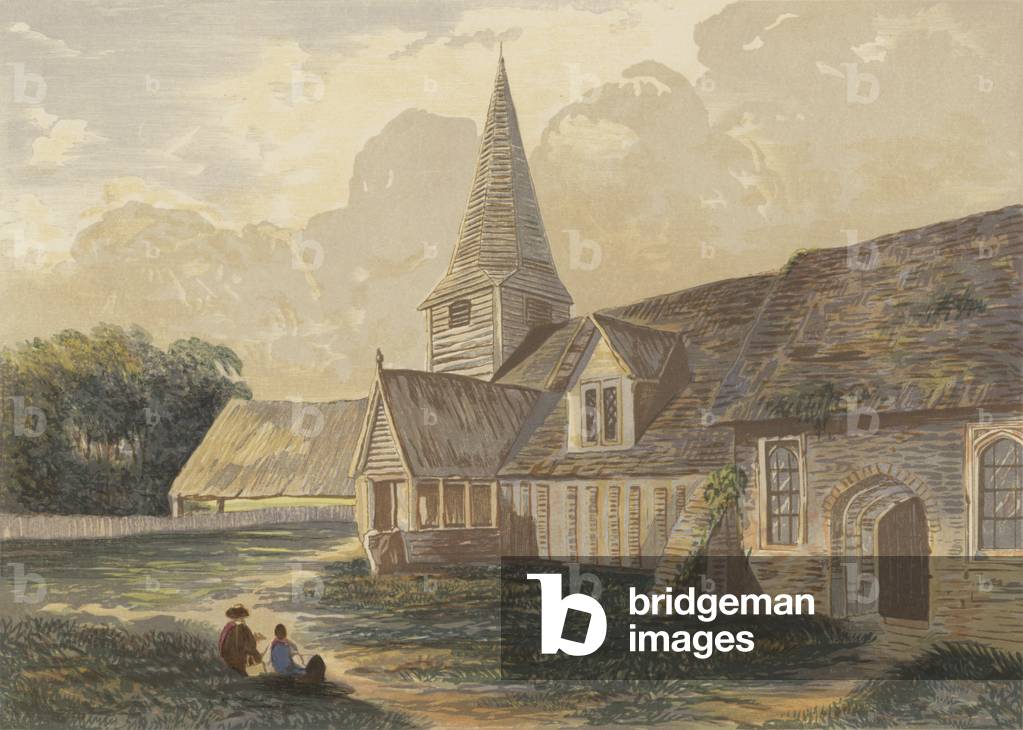 St Andrew, Greensted, Essex (colour litho)