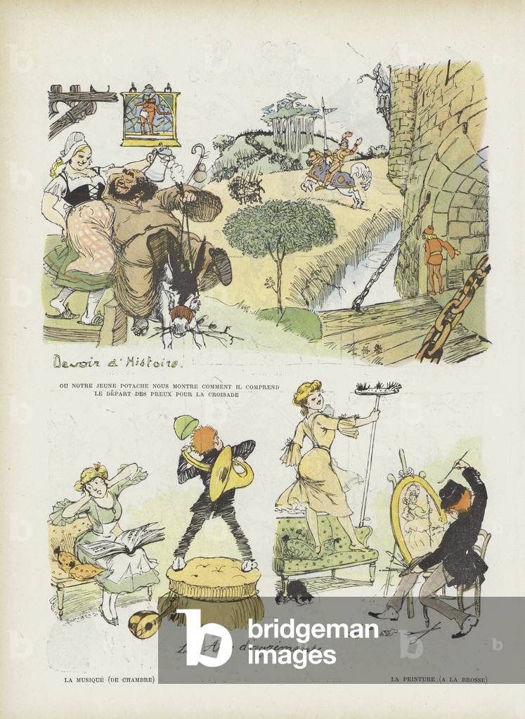 Illustration for Le Rire (colour litho)