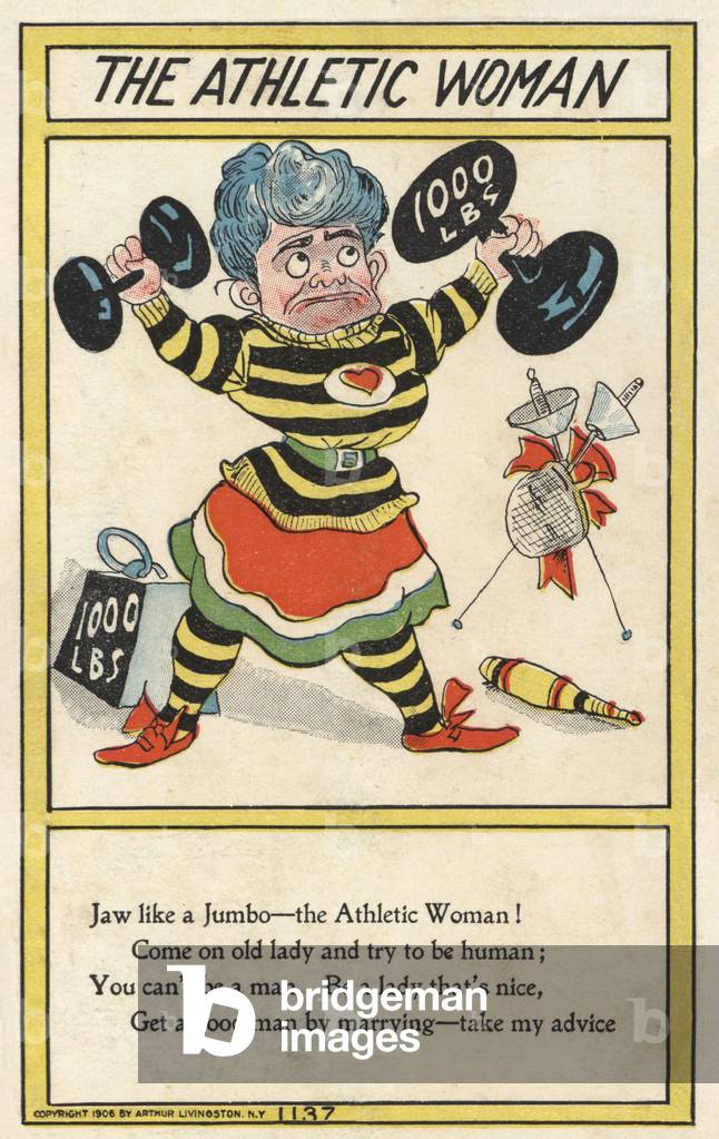 The athletic woman (colour litho)