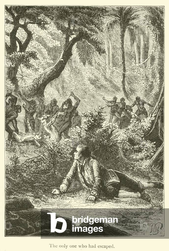 The only one who had escaped (engraving)