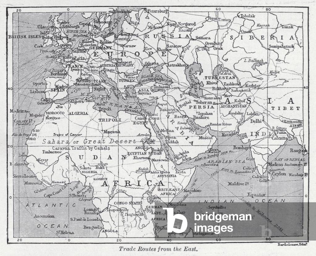 Trade routes from the East (litho)
