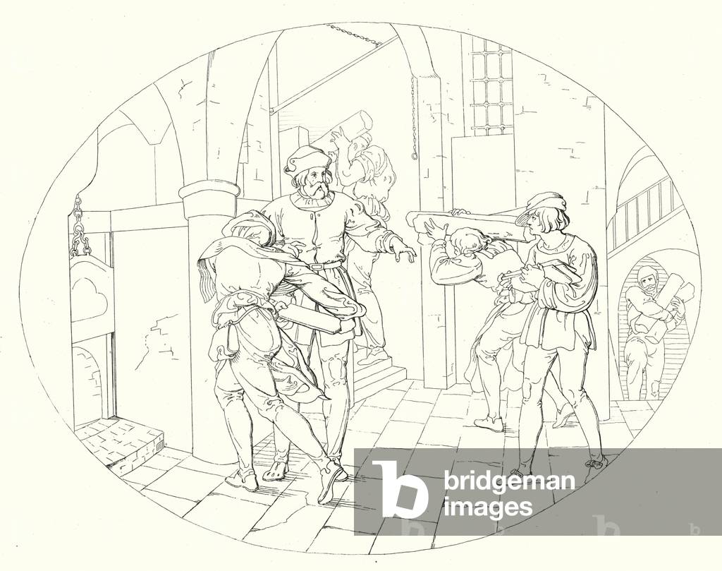 Illustration for Schiller's Lied von der Glocke, or The Song Of The Bell (engraving)