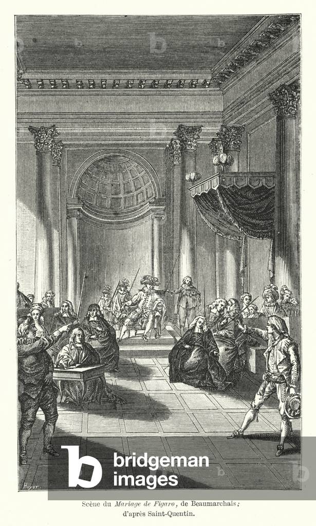 Scene du Mariage de Figaro, de Beaumarchais; d'apres Saint-Quentin (engraving)
