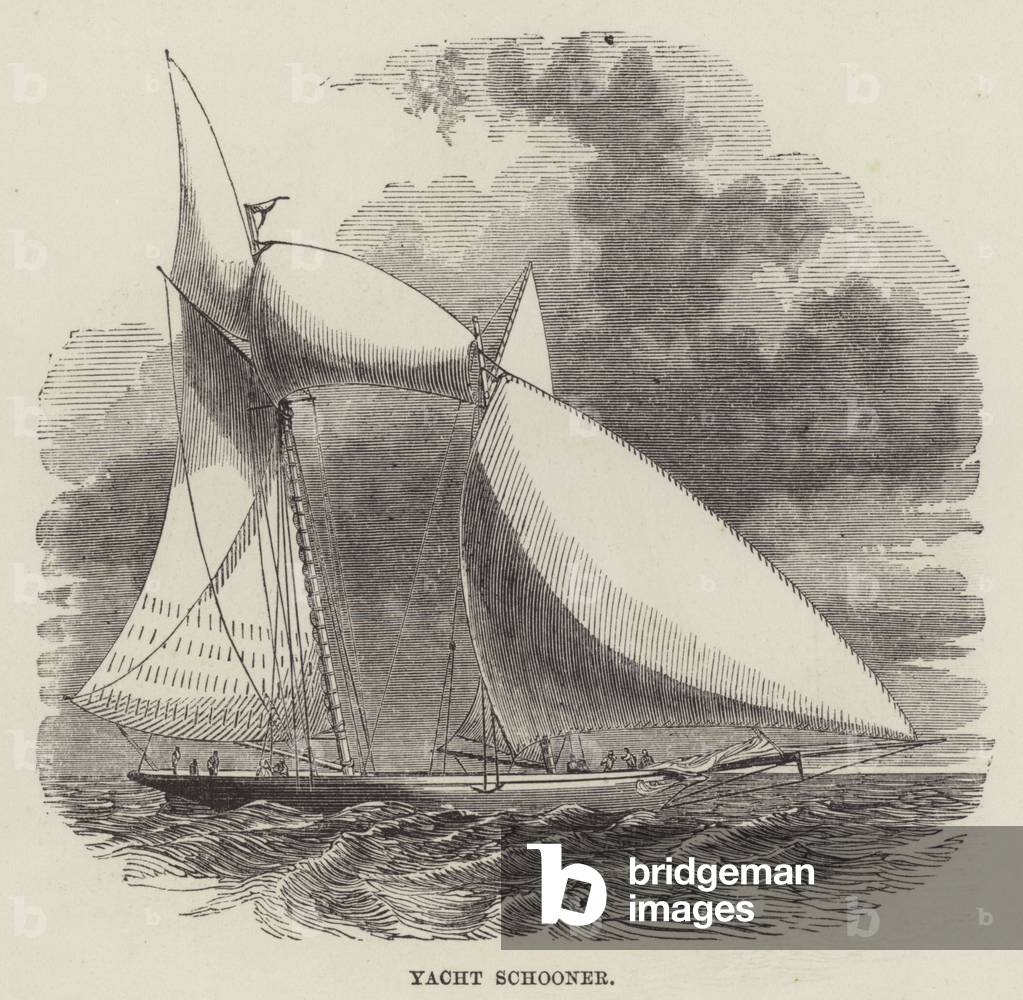 Yacht schooner (engraving)
