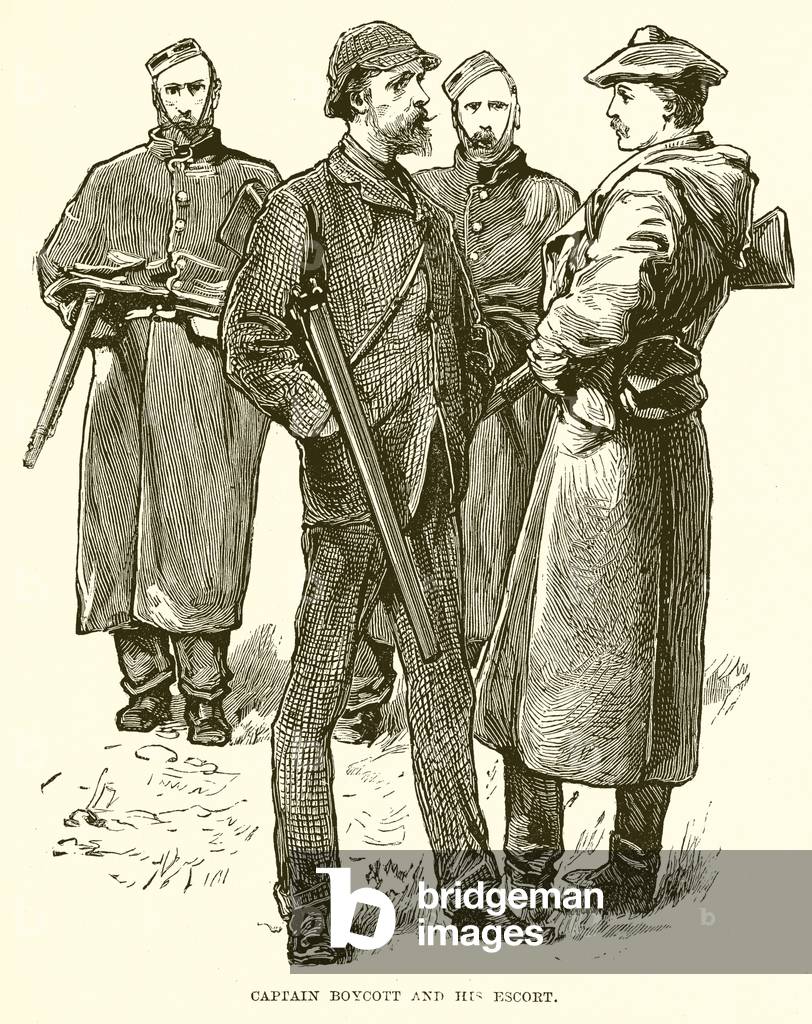 Captain Boycott and his Escort (engraving)