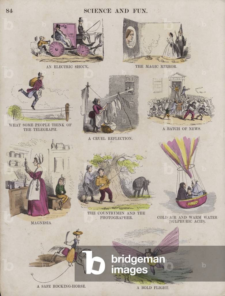 Science and fun (coloured engraving)