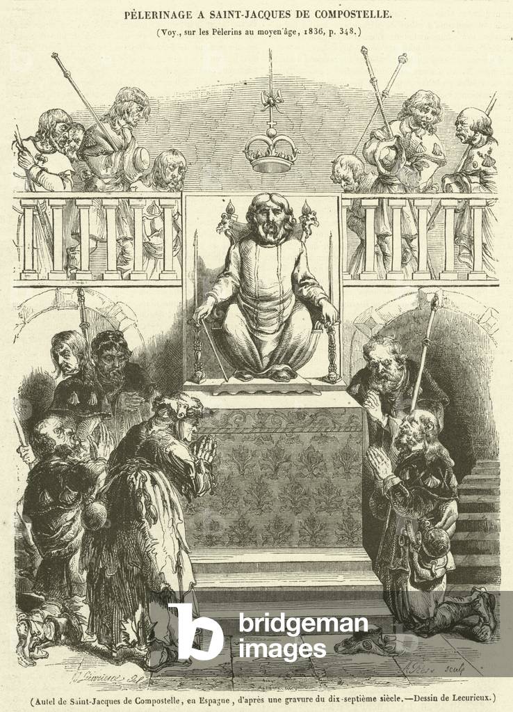 Autel de Saint-Jacques de Compostelle, en Espagne (engraving)
