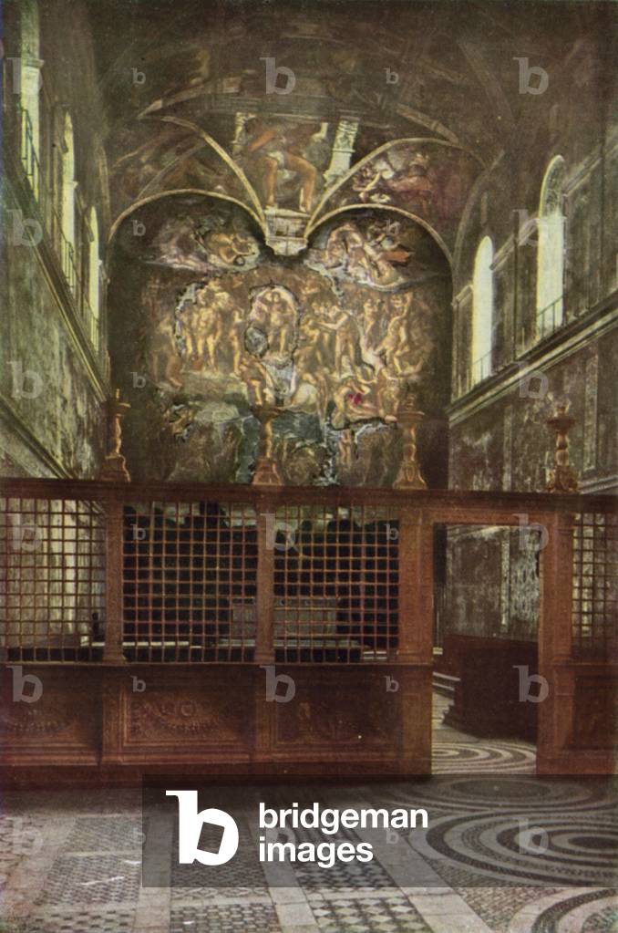 Palazzo del Vaticano, Cappella Sistina, Giudizio Finale, affresco di Michelangelo, Vatican Palace, Sixtine Chapel, Last Judgement, fresco by Michelangelo (colour photo)